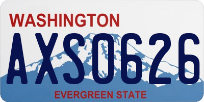 WA license plate AXS0626