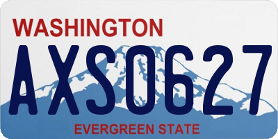 WA license plate AXS0627