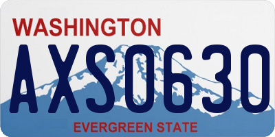 WA license plate AXS0630
