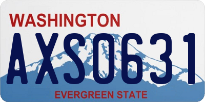 WA license plate AXS0631