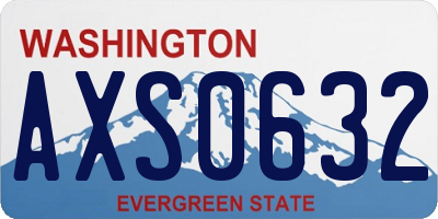 WA license plate AXS0632