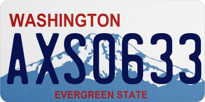 WA license plate AXS0633