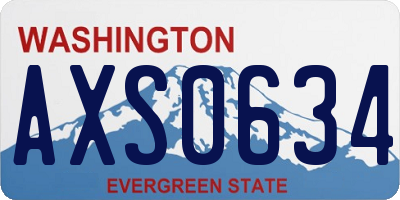 WA license plate AXS0634