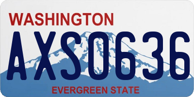 WA license plate AXS0636