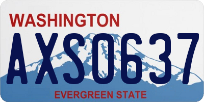WA license plate AXS0637