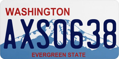WA license plate AXS0638