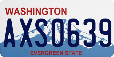 WA license plate AXS0639