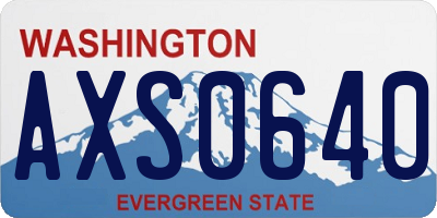 WA license plate AXS0640