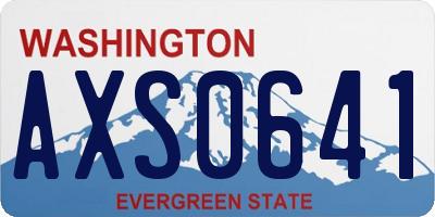 WA license plate AXS0641