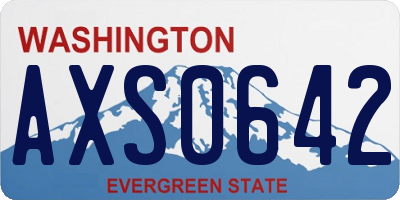 WA license plate AXS0642
