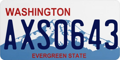 WA license plate AXS0643