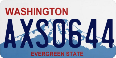 WA license plate AXS0644