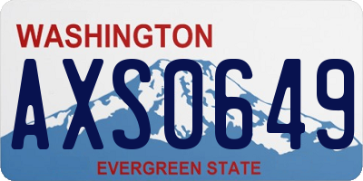 WA license plate AXS0649