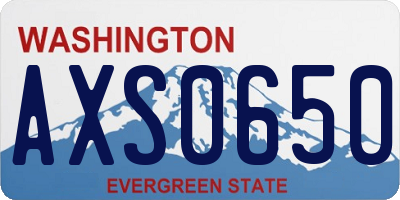 WA license plate AXS0650