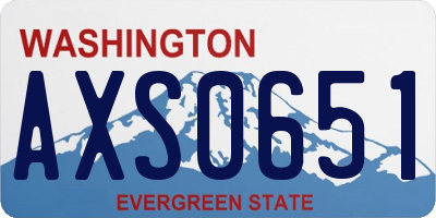 WA license plate AXS0651
