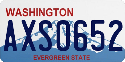 WA license plate AXS0652