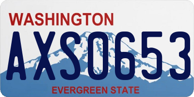 WA license plate AXS0653