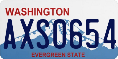 WA license plate AXS0654