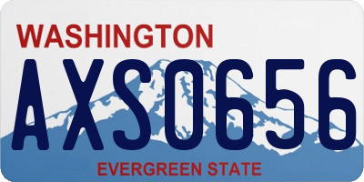WA license plate AXS0656
