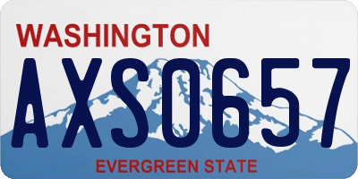 WA license plate AXS0657