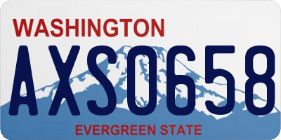 WA license plate AXS0658