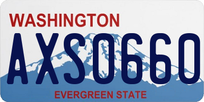 WA license plate AXS0660