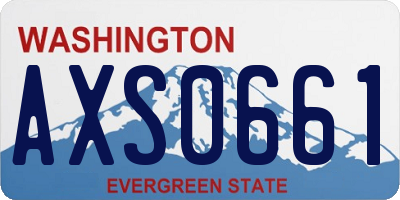 WA license plate AXS0661