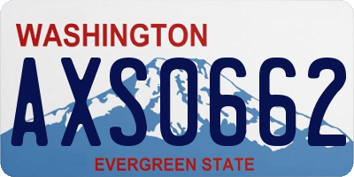 WA license plate AXS0662