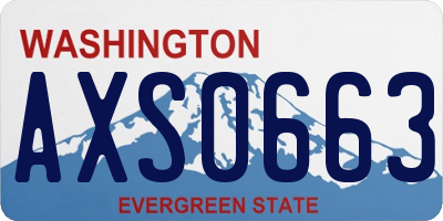 WA license plate AXS0663