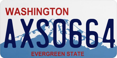 WA license plate AXS0664