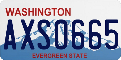 WA license plate AXS0665