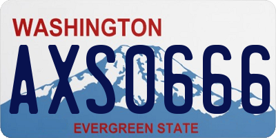 WA license plate AXS0666