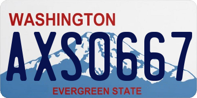 WA license plate AXS0667