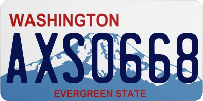 WA license plate AXS0668