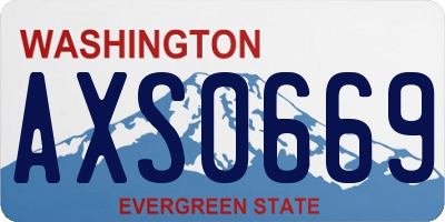 WA license plate AXS0669