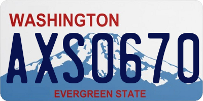 WA license plate AXS0670