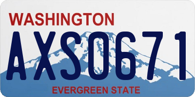 WA license plate AXS0671