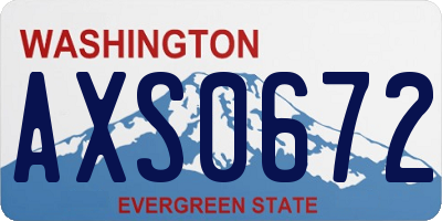 WA license plate AXS0672