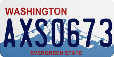 WA license plate AXS0673