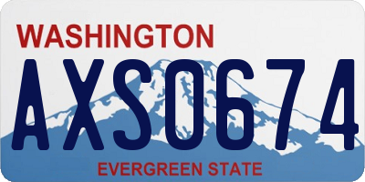 WA license plate AXS0674