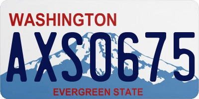 WA license plate AXS0675