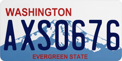 WA license plate AXS0676