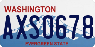WA license plate AXS0678