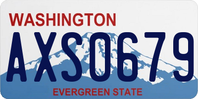 WA license plate AXS0679