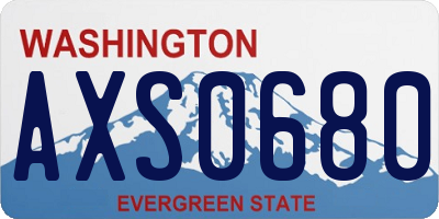 WA license plate AXS0680