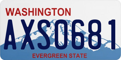 WA license plate AXS0681