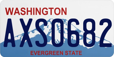 WA license plate AXS0682