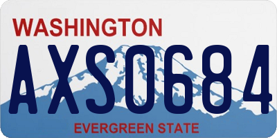 WA license plate AXS0684