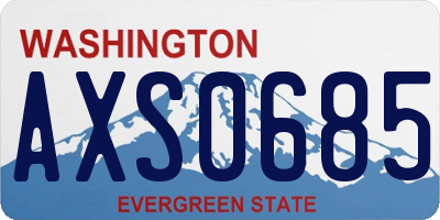 WA license plate AXS0685