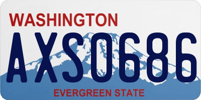 WA license plate AXS0686